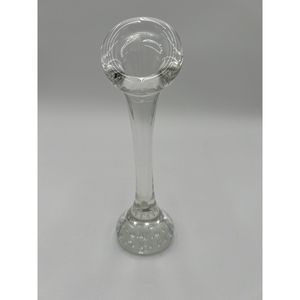 Vintage Aseda Swedish MCM Tulip Bone Vase‎ Bud Vase Controlled Bubbles 8.5"